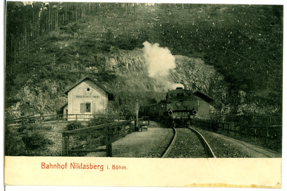 06553-Niklasberg-1905-Tunnelausfahrt mit Eisenbahn-Brück & Sohn Kunstverlag