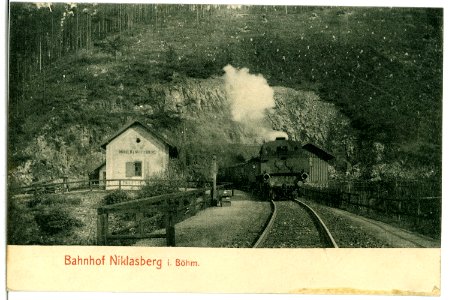 06553-Niklasberg-1905-Tunnelausfahrt mit Eisenbahn-Brück & Sohn Kunstverlag