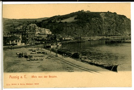 07790-Aussig-1906-Blick von der Brücke auf die Elbe-Brück & Sohn Kunstverlag