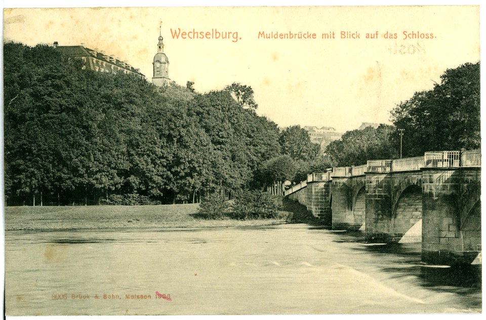 08006-Wechselburg-1906-Muldenbrücke-Brück & Sohn Kunstverlag