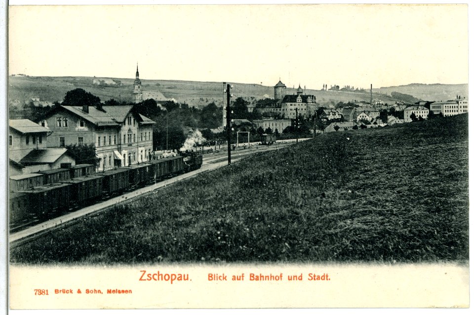 07381-Zschopau-1906-Bahnhof und Stadt-Brück & Sohn Kunstverlag