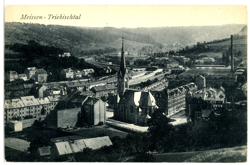 07839-Meißen-1906-Triebischtal mit Lutherkirche-Brück & Sohn Kunstverlag