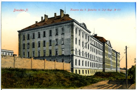 07886-Dresden-1906-Kaserne des II. Bataillon, 12. Infanterie-Regiment Nr. 177-Brück & Sohn Kunstverlag