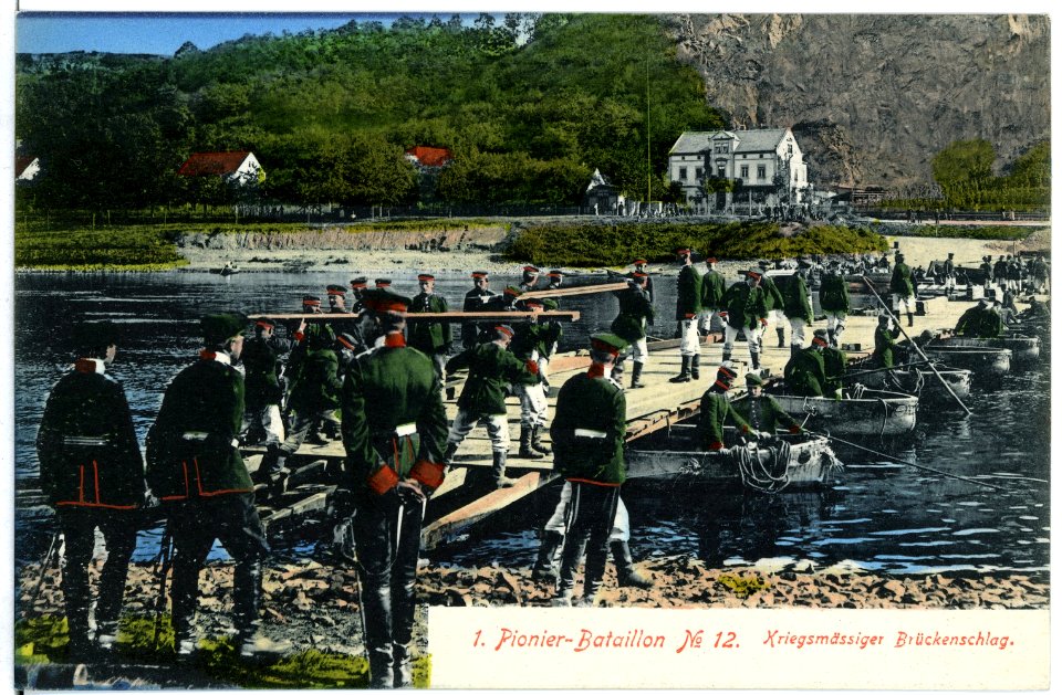 07816-Karpfenschänke-1906-1. Pionier-Bataillon Nr. 12 - Kriegsmäßiger Brückenschlag-Brück & Sohn Kunstverlag