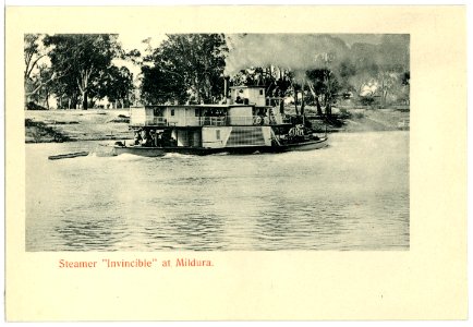 08008-Mildura-1906-Steamer Invincible at Mildura-Brück & Sohn Kunstverlag