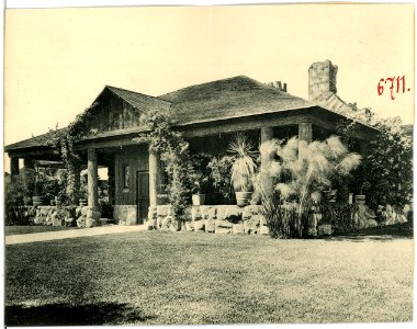 06711-Kalifornien-1905-A Log Cabin House in California-Brück & Sohn Kunstverlag