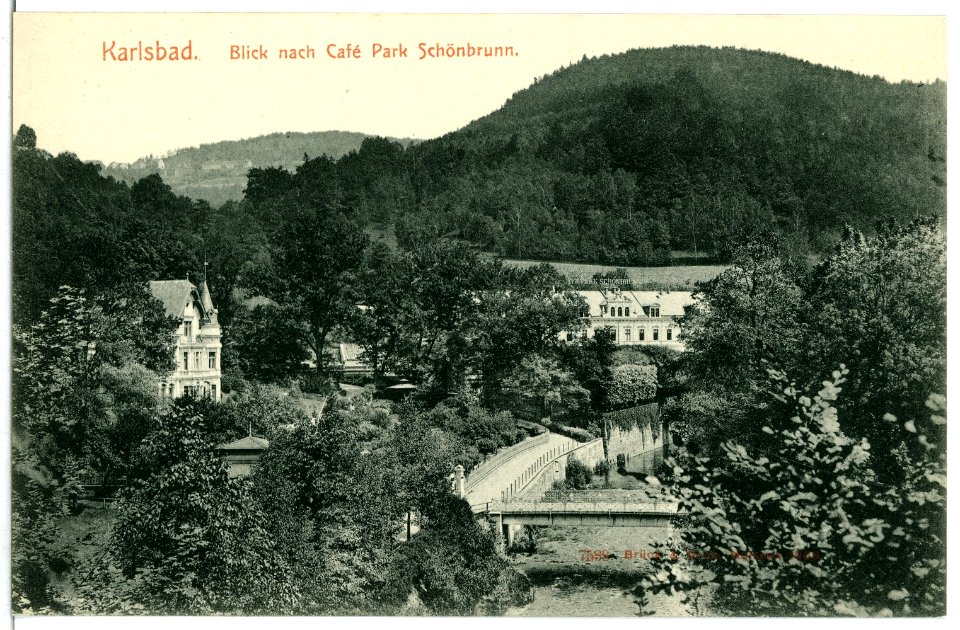 07588-Karlsbad-1906-Cafe Park Schönbrunn-Brück & Sohn Kunstverlag
