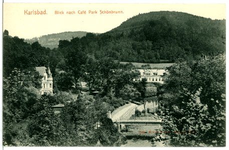 07588-Karlsbad-1906-Cafe Park Schönbrunn-Brück & Sohn Kunstverlag