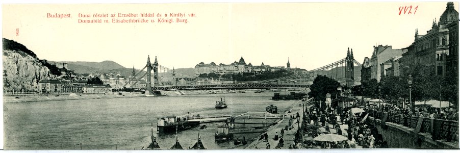 08021-Budapest-1906-Donaubild mit Blocksberg und Franz Josefs Brücke-Brück & Sohn Kunstverlag