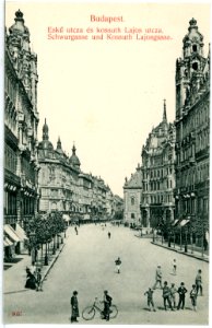 08057-Budapest-1906-Schwurgasse und Kossuth Lajosgasse-Brück & Sohn Kunstverlag