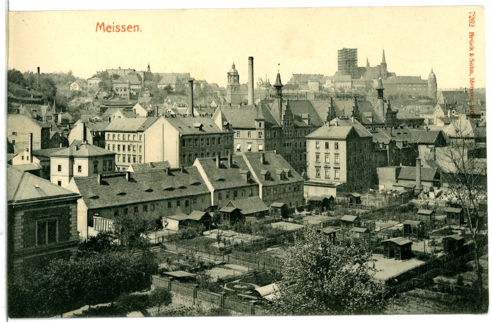 07262-Meißen-1906-Blick auf die Stadt und Burgberg-Brück & Sohn Kunstverlag