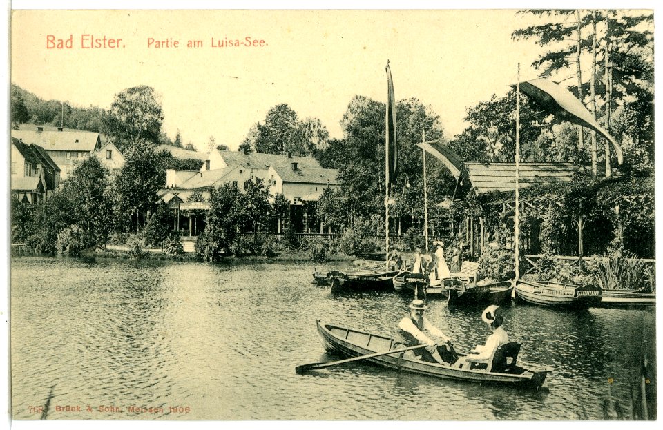 07687-Bad Elster-1906-Ruderpartie auf dem Luisa-See-Brück & Sohn Kunstverlag