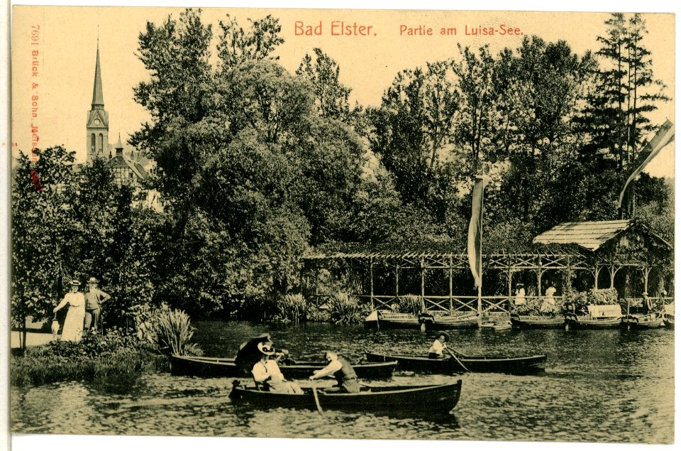 07691-Bad Elster-1906-Ruderpartie auf dem Luisa-See-Brück & Sohn Kunstverlag