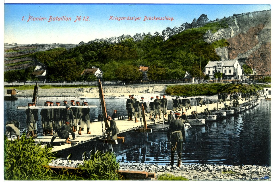 07818-Karpfenschänke-1906-1. Pionier-Bataillon Nr. 12 - Kriegsmäßiger Brückenschlag-Brück & Sohn Kunstverlag