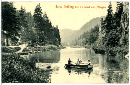 07581-Karlsbad-1906-Hans Heiling mit Ruderboot-Brück & Sohn Kunstverlag