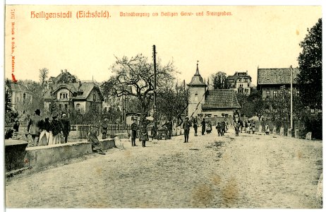 07167-Heiligenstadt-1906-Bahnübergang am Heiligen Geist- und Steingraben-Brück & Sohn Kunstverlag