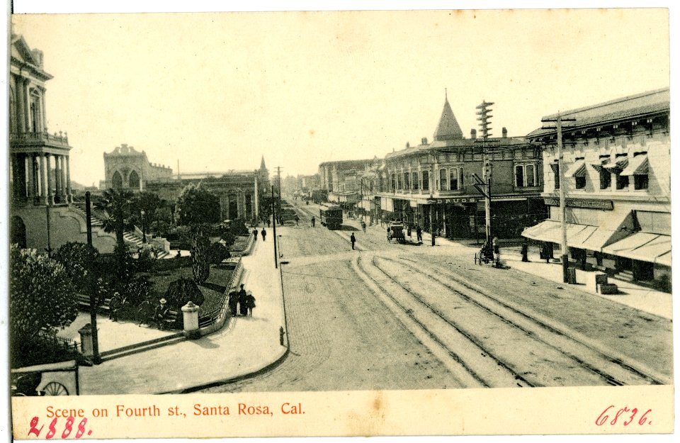06836-Santa Rosa-1905-Scene on Fourth St.-Brück & Sohn Kunstverlag