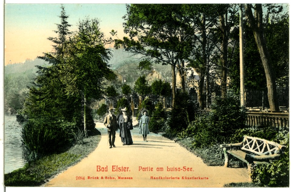 07684-Bad Elster-1906-Spaziergang am Luisa-See-Brück & Sohn Kunstverlag