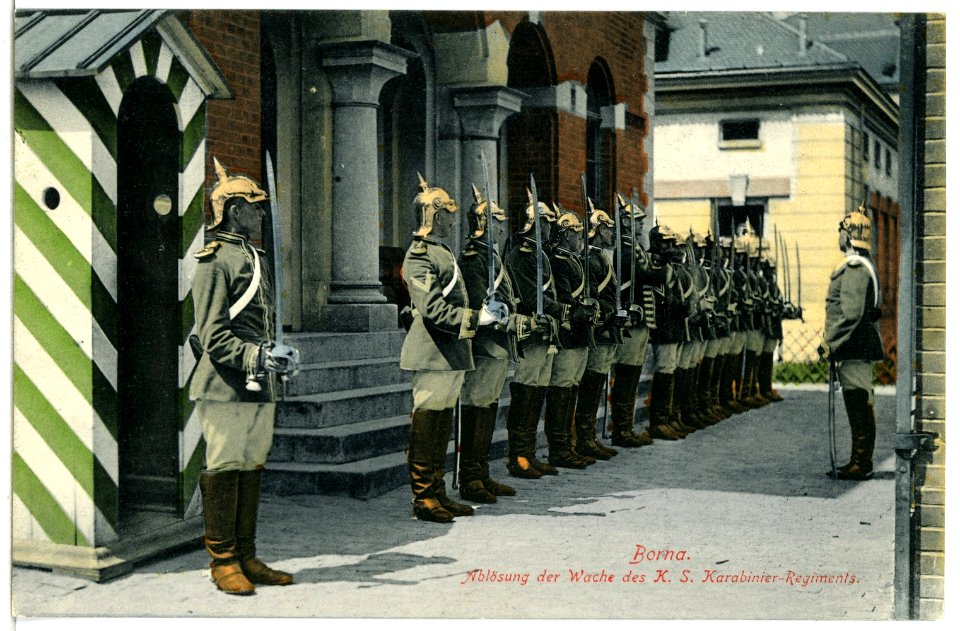 07276-Borna-1906-Ablösung der Wache des Königlich Sächsischen Karabiner-Regiments-Brück & Sohn Kunstverlag