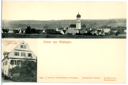 07445-Kösingen-1906-Ortsansicht und Gastwirtschaft-Brück & Sohn Kunstverlag