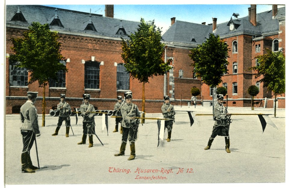 07619-Torgau-1906-Thüringisches Husaren-Regiment Nr. 12 - Lanzenfechten-Brück & Sohn Kunstverlag