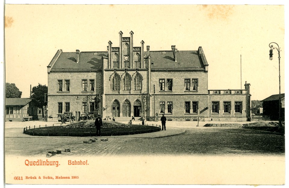 06611-Quedlinburg-1905-Bahnhof-Brück & Sohn Kunstverlag