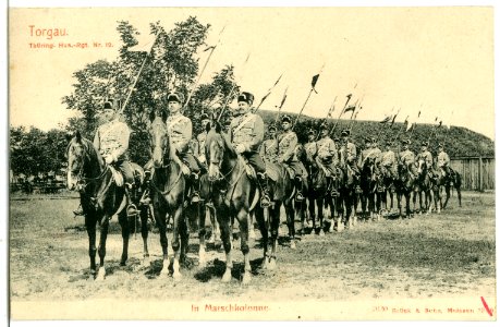 07620-Torgau-1906-Thüringisches Husaren-Regiment Nr. 12 - In Marschkolonne-Brück & Sohn Kunstverlag