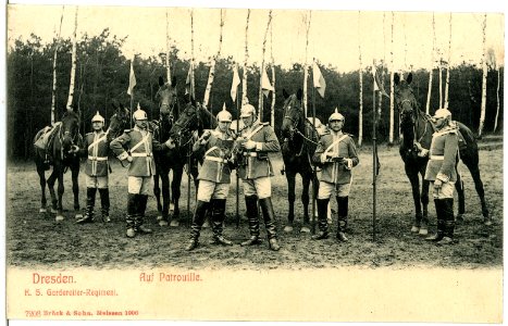 07203-Dresden-1906-Königlich Sächsisches Gardereiter-Regiment - Auf Patrouille-Brück & Sohn Kunstverlag