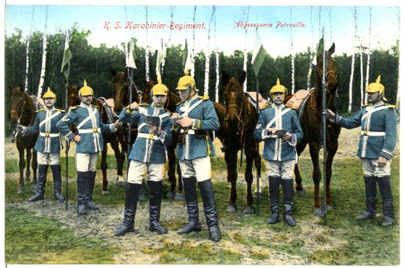 07202-Dresden-1906-Königlich Sächsisches Gardereiter-Regiment - Abgesessene Patrouille-Brück & Sohn Kunstverlag