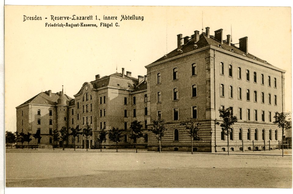 07885-Dresden-1906-Friedrich-August-Kaserne, Flügel C, Reserve-Lazarett-Brück & Sohn Kunstverlag