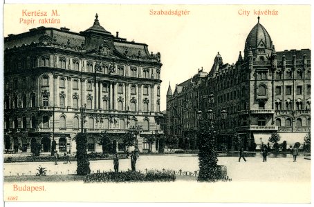 06587-Budapest-1905-Kertesz M.-Szabadsagter-City kavehaz-Brück & Sohn Kunstverlag
