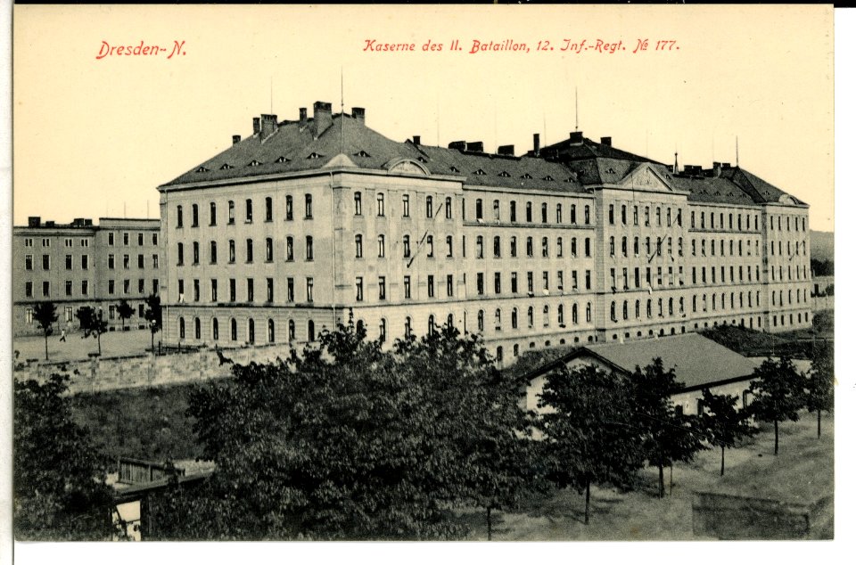 07884-Dresden-1906-Kaserne des II. Bataillon, 12. Infanterie-Regiment Nr. 177-Brück & Sohn Kunstverlag