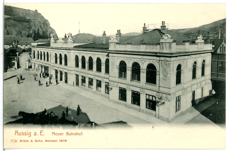 07791-Aussig-1906-Neuer Bahnhof-Brück & Sohn Kunstverlag