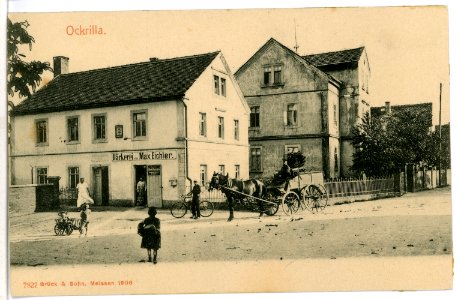 07827-Ockrilla-1906-Bäckerei M. Eichler mit Pferdekutsche-Brück & Sohn Kunstverlag