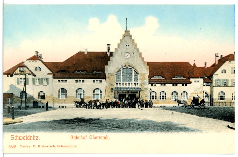 06558-Schweidnitz-1905-Bahnhof Oberstadt-Brück & Sohn Kunstverlag