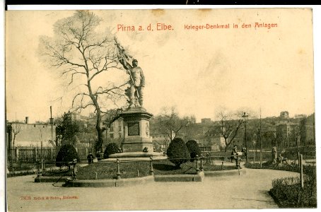 07878-Pirna-1906-Kriegerdenkmal in den Anlagen-Brück & Sohn Kunstverlag