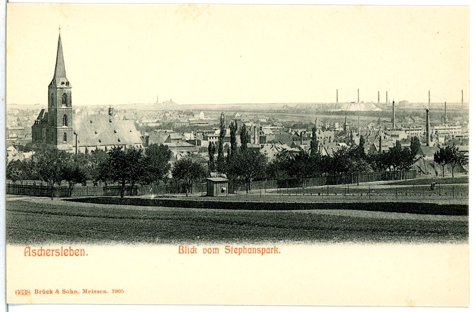 06638-Aschersleben-1905-Blick vom Stephanspark-Brück & Sohn Kunstverlag