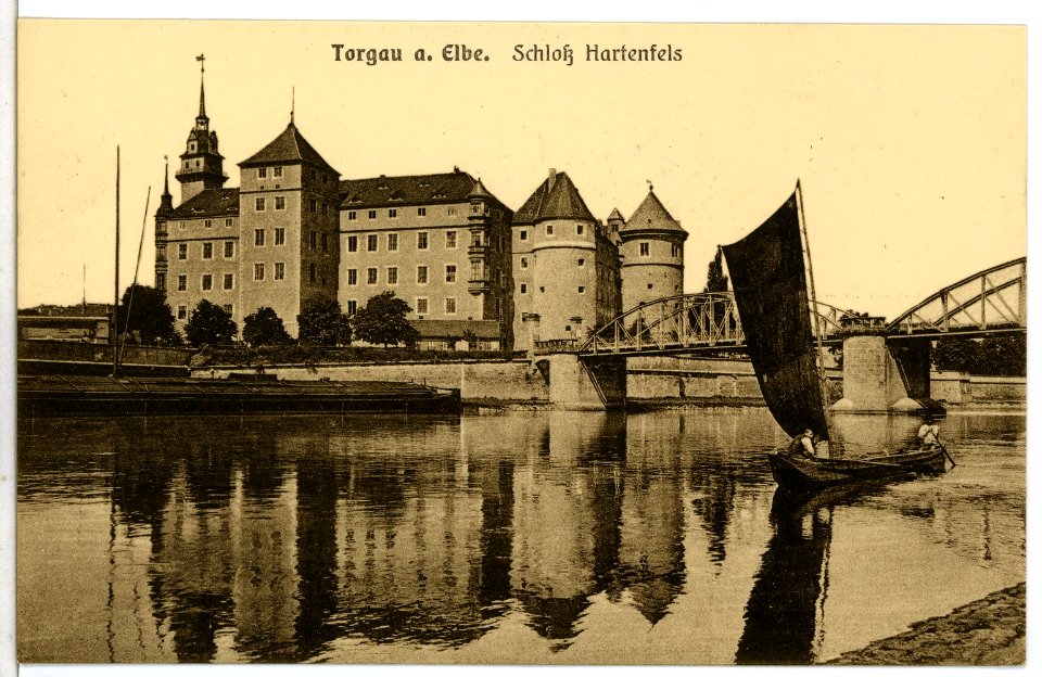 07779-Torgau-1906-Schloß Hartenfels - Elbansicht-Brück & Sohn Kunstverlag