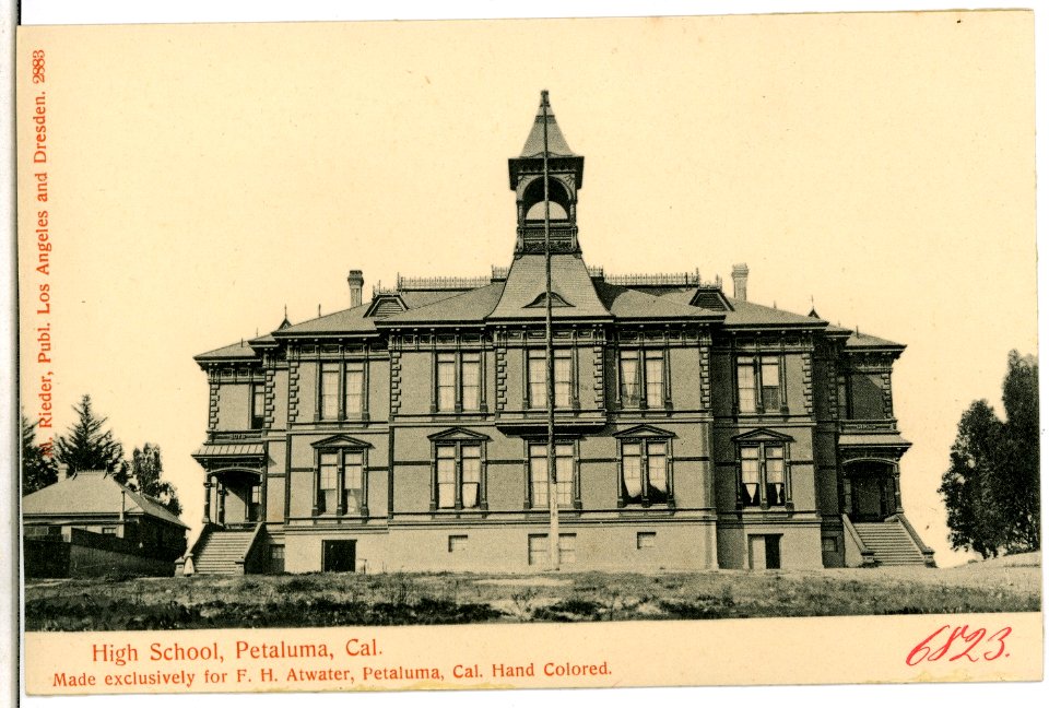 06823-Petaluma-1905-High School Petaluma-Brück & Sohn Kunstverlag