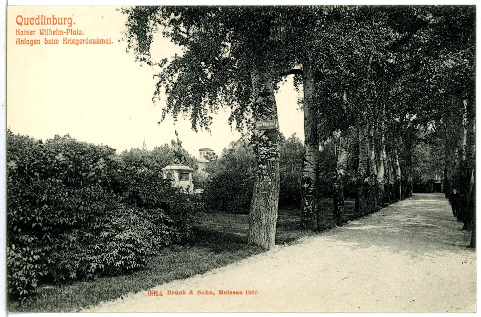 06614-Quedlinburg-1905-Kaiser-Wilhelm-Platz - Kriegerdenkmal-Brück & Sohn Kunstverlag