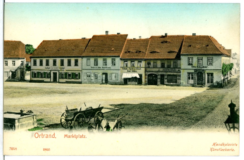 07058-Ortrand-1906-Marktplatz-Brück & Sohn Kunstverlag