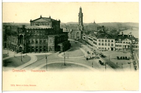 07074-Dresden-1906-Theaterplatz mit Semperoper-Brück & Sohn Kunstverlag