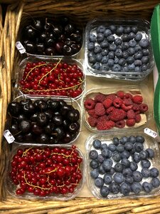Blueberries black cherries berries