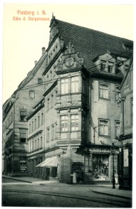 07723-Freiberg-1906-Ecke der Burgstraße-Brück & Sohn Kunstverlag