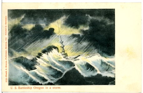 06650--1905-U.S. Battleship Oregon in a storm-Brück & Sohn Kunstverlag