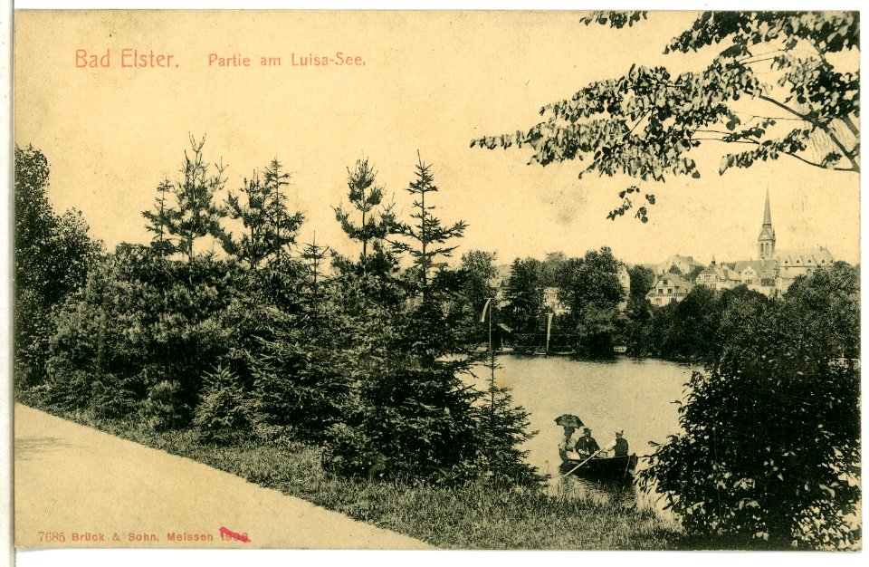 07685-Bad Elster-1906-Ruderpartie auf dem Luisa-See-Brück & Sohn Kunstverlag