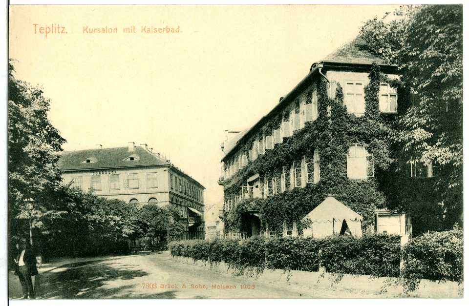 07803-Teplitz-1906-Kursalon mit Kaiserbad-Brück & Sohn Kunstverlag