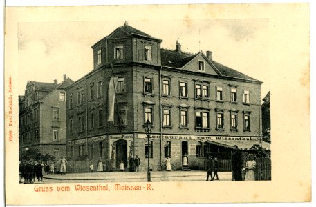 06599-Meißen-1905-Restaurant zum Wiesental Meißen rechts-Brück & Sohn Kunstverlag