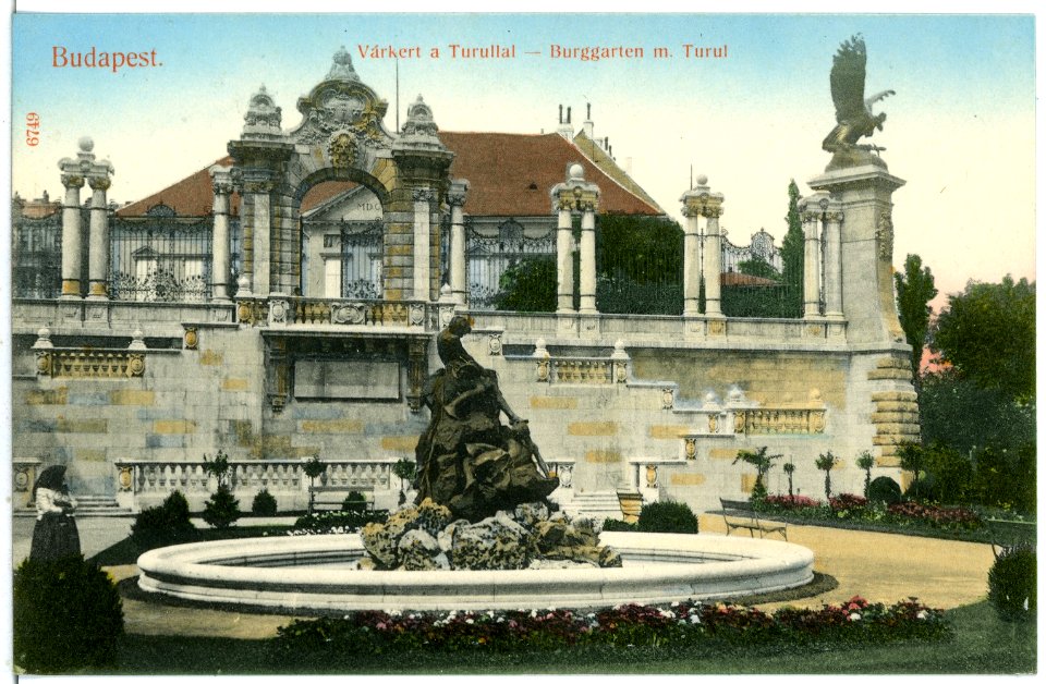 06749-Budapest-1905-Burggarten mit Turul.-Brück & Sohn Kunstverlag