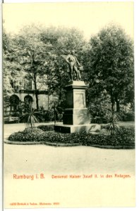 06493-Rumburg-1905-Denkmal Kaiser Josef II. in den Anlagen-Brück & Sohn Kunstverlag